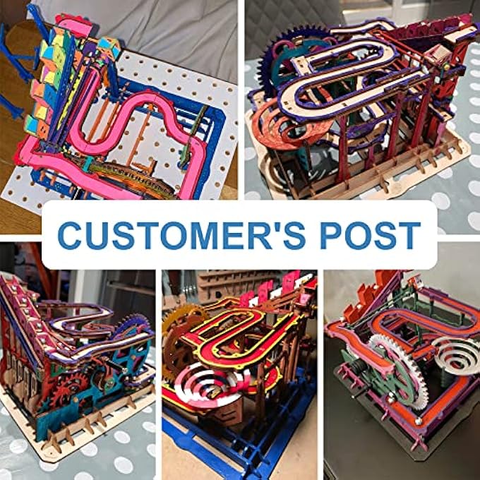 ROKR 3D WOODEN MARBLE RUN PUZZLE CRAFT TOY, GIFT FOR ADULTS & TEEN BOYS GIRLS, AGE 14+, DIY MODEL BUILDING KITS - TOWER COASTER - Image 3